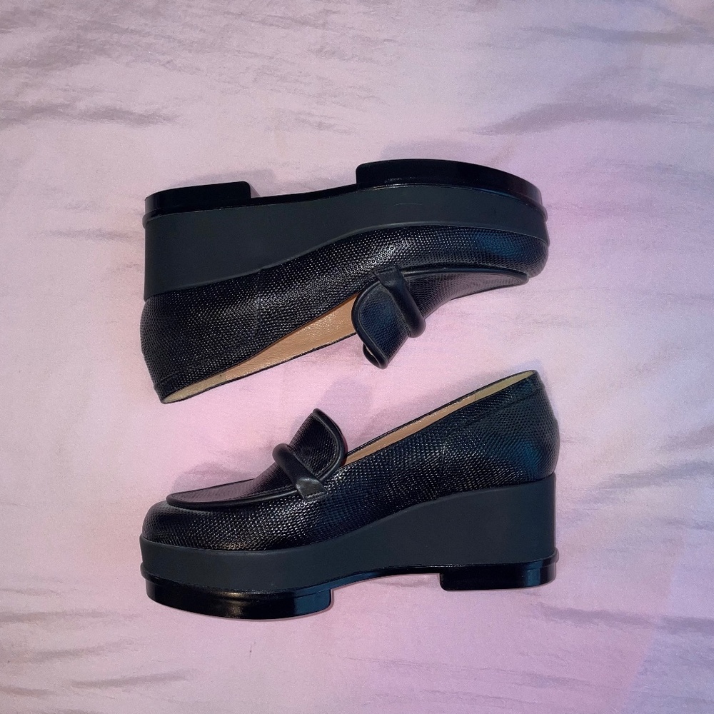 SOLD Black Office Siren Platform Loafers
